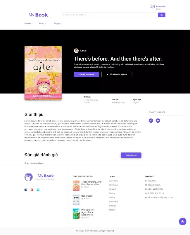 Giao diện web My Books Online Giao diện web My Books Online
